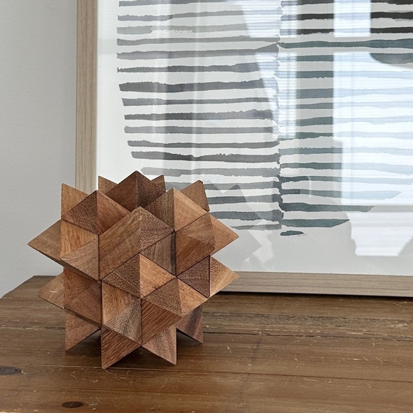 24 Piece Wood Star Puzzle Brain Teaser 6x6x6” - Picture 2 of 7